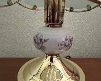 Vintage Hollywood Regency Style Floral Touch Lamp second image