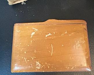 Vintage Wooden Cigarette Dispenser with Eagle Emblem second image
