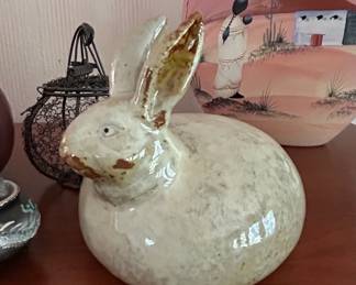 Vintage Glazed Ceramic Rabbit Figurine  Mississippi Made second image