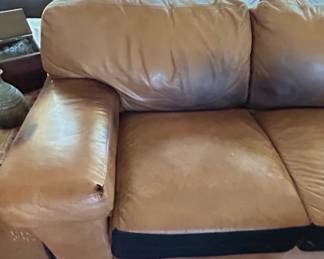 Leather and Fabric ThreeSeater Sofa second image