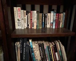 General Hardcover Book Collection and Wooden Bookshelf second image
