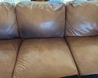 Leather and Fabric ThreeSeater Sofa third image