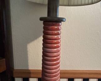 Vintage Turned Wood Column Floor Lamp by Charles Dudouyt third image