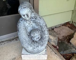 MidCentury Modern Concrete Mother and Child Sculpture second image