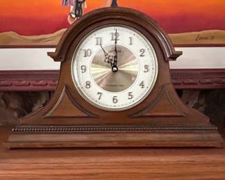 Rhythm WSM Remington II Traditional Wooden Chiming  Musical Tambour Mantel Clock