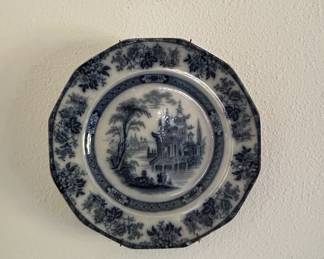 Royal Doulton Madras Flow Blue Transferware Plates and Platter third image