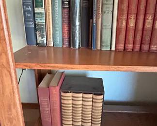 Vintage Oak Bookcase with Collection of Classic Literature fifth image