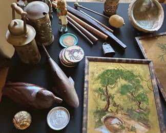 Assorted Vintage Milk Glass and Decorative Collectibles second image