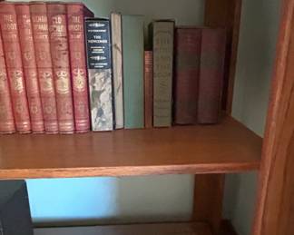 Vintage Oak Bookcase with Collection of Classic Literature fourth image