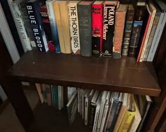 General Hardcover Book Collection and Wooden Bookshelf fourth image