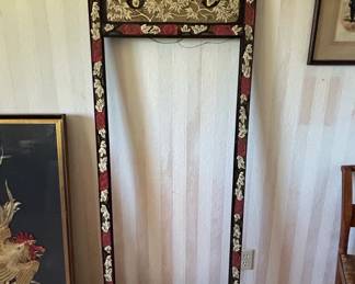 Vintage Chinese HandCarved Gilded Wood Mirror Frame