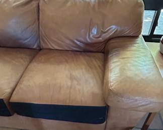 Leather and Fabric ThreeSeater Sofa fourth image