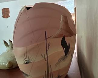 Southwestern Desert Landscape Ceramic Vase fourth image