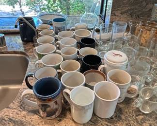 Assorted Mixed Mugs and Glassware Collection second image