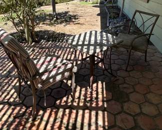 Wrought Iron and Mosaic Tile Bistro Set