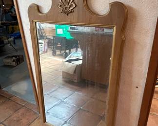 Ethan Allen Canterbury Oak Wood Colonial Style Beveled Glass Mirror third image