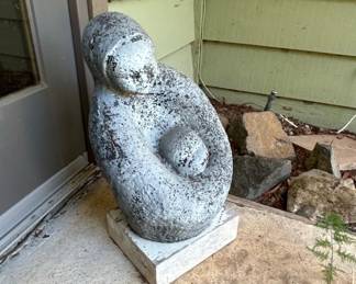 MidCentury Modern Concrete Mother and Child Sculpture