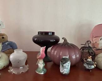 Assorted Vintage Decorative Ceramic Collection with Southwestern Vase and Rabbit Figurine second image