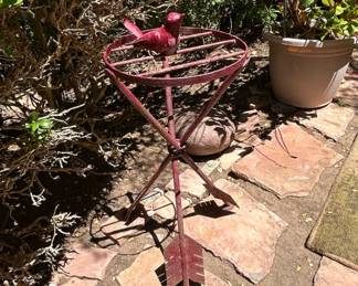 Vintage Wrought Iron Bird and Arrow Plant Stand