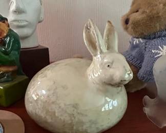 Vintage Glazed Ceramic Rabbit Figurine  Mississippi Made