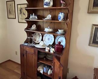 Vintage Pine Stepback Hutch
