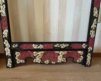 Vintage Chinese HandCarved Gilded Wood Mirror Frame third image