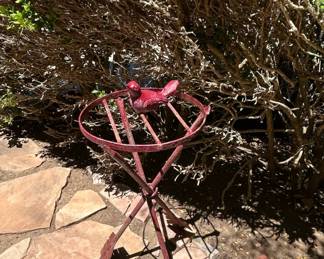 Vintage Wrought Iron Bird and Arrow Plant Stand second image