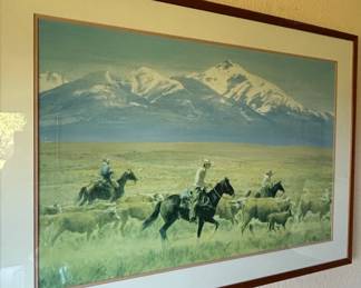 Western Cowboy Cattle Drive Art Print by Frank McCarthy