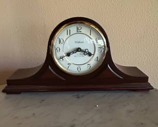 Vintage Waltham Day Chime Wood Mantle Clock