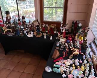 Assorted Estate Holiday Decor, Plush Toys, and Figurines Collection