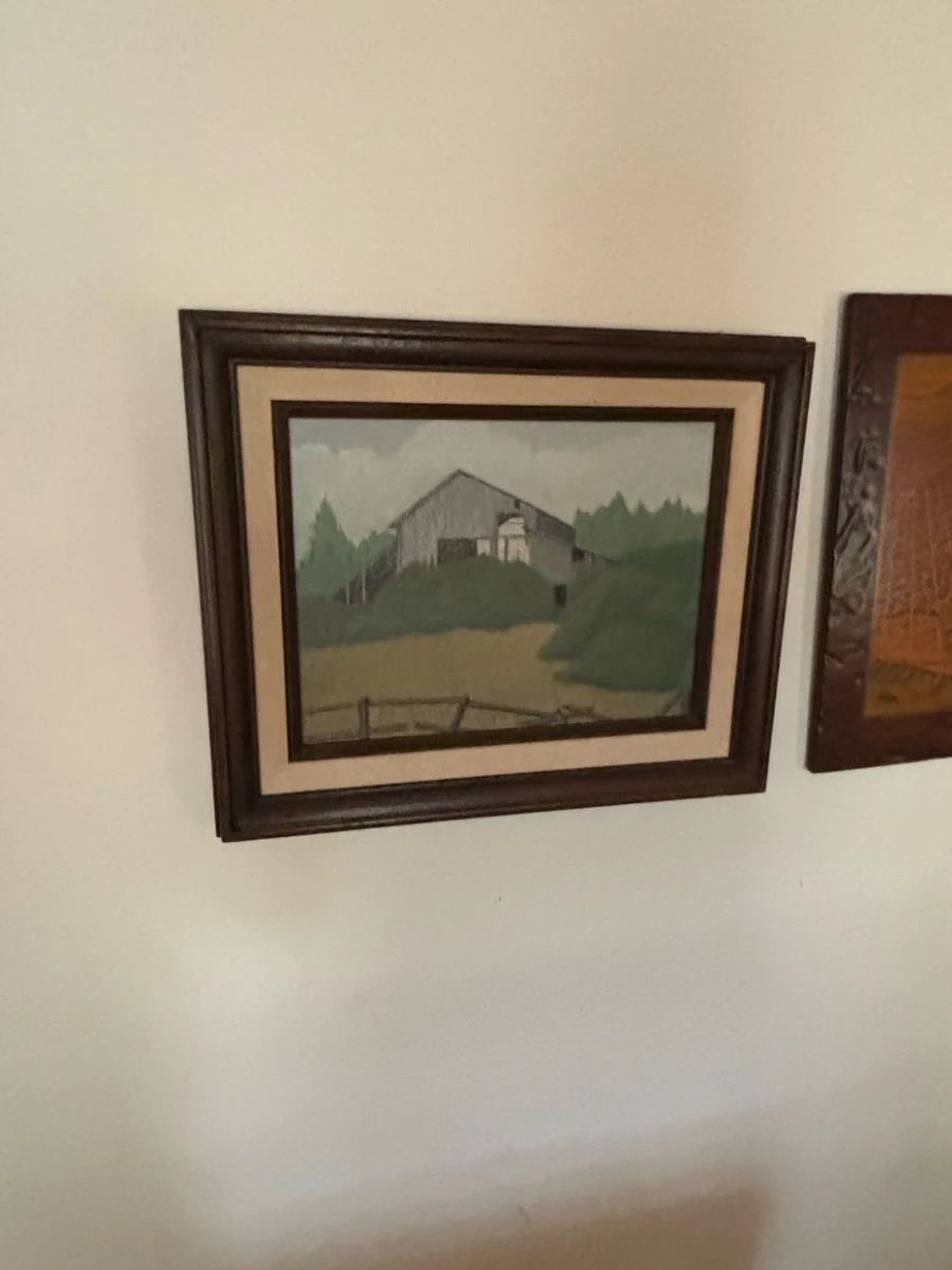 Barn Landscape Oil Painting