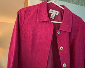 Orvis Womens Pink Linen Blend Blazer