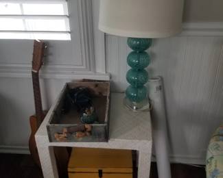 Accent table; table lamp