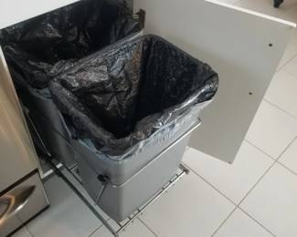 Kitchen cabinetry detail: trash corral