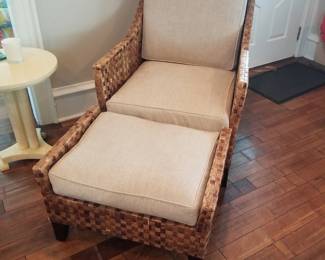 Tropical chair with matching ottoman