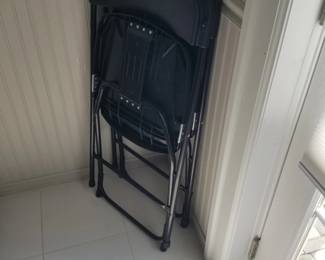 Black folding chairs
