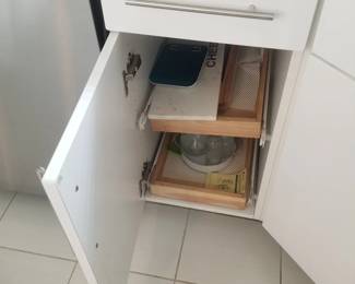 Kitchen cabinetry detail: pull out shelves