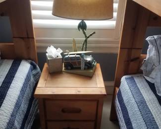 Sturdy nightstand matches bunk beds