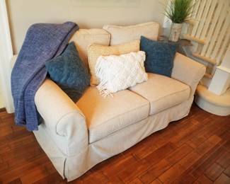 Pottery Barn loveseat is a sleeper sofa!
