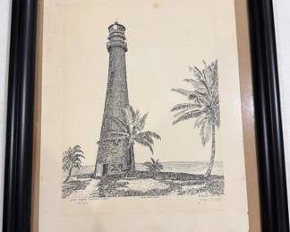 Signed print of a Florida lighthouse