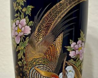 Japanese gilt pheasant vase