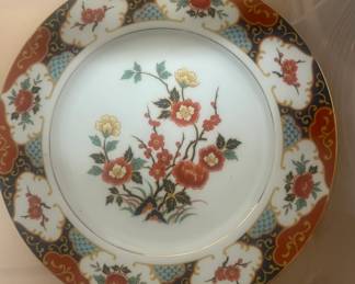 Large 8 person Set of Montgomery Ward "Kyoto" Pattern- Plates, small plates, tea cups, bowls.