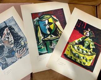 3x Picasso "Maids of Honor" prints