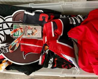Lot of Tampa Bay Buccaneers sports apparel 