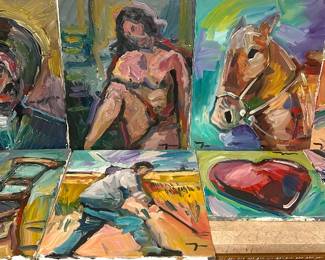 18x lot of paintings by Jose Trujillo. Many with COA's.