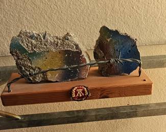 Berlin Wall Souvenir Fragment with Barbed Wire
