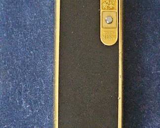 Vintage Colibri Touch Sensor Butane Lighter - Black Lacquer and Gold
