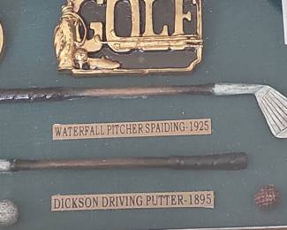 Vintage "History of Golf" Shadow Box Display