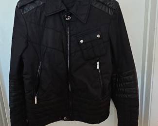 Gucci Black Nylon and Quilted Leather Biker Jacket