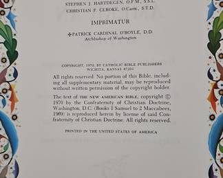 1971-1972 Catholic Heirloom Edition Holy Bible